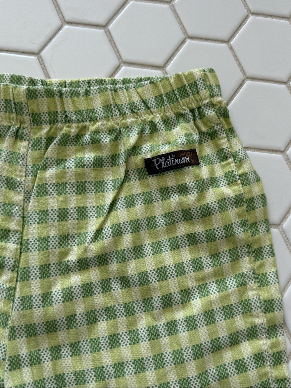 Plaid Ruffle Hem Matilda jane platinum Shorts in Light Green - Picture 3 of 6